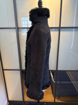 Express Black Size XS Shearling Fur Coat