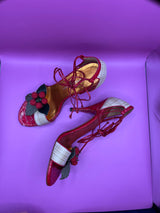 Emanuel Ungaro Heels with Berries and Tie Closure - Size 39