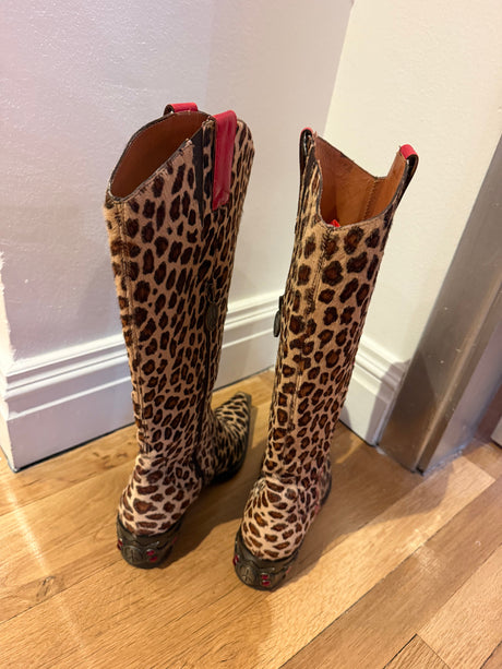 Cheetah pony hair boots size 7 - TUV #324567