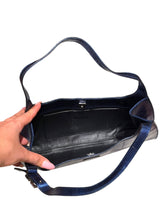 Gucci metallic blue snakeskin bag