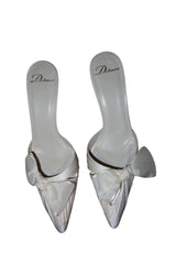 Delman white heels with bow (7)