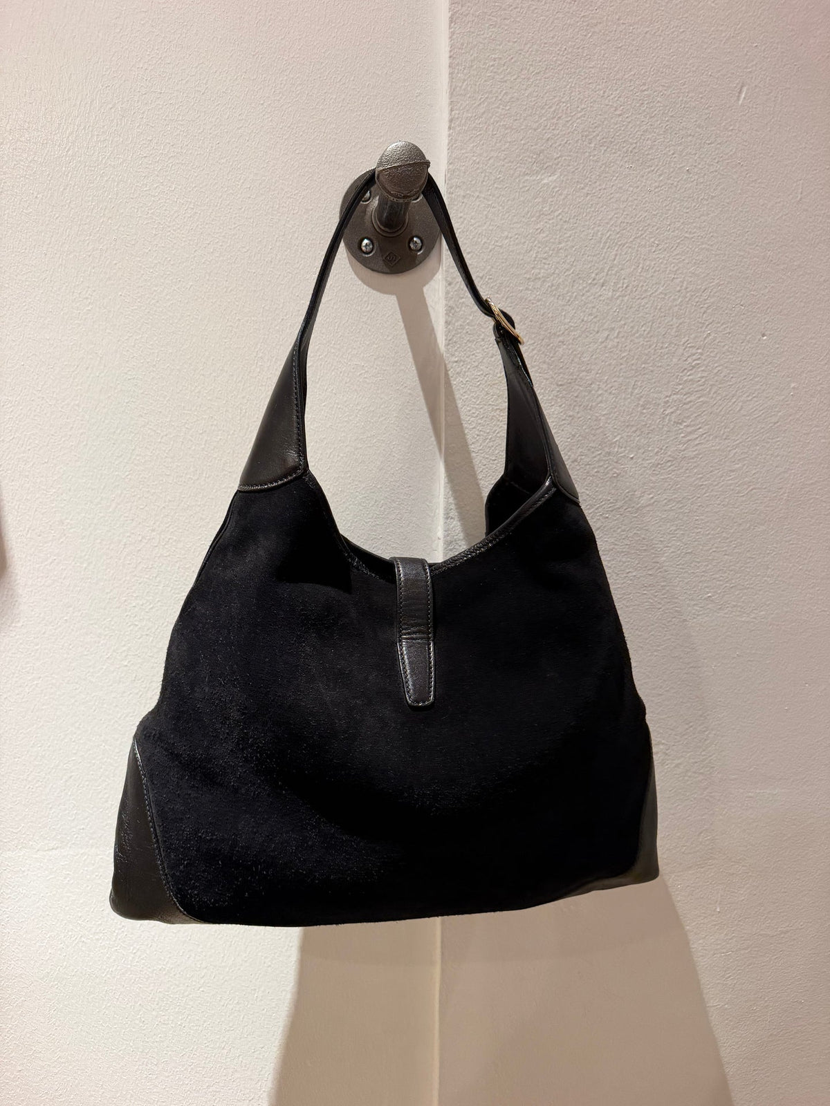 Gucci Black Suede Stuffed Bouvier Jackie O Bag - TUV #321753
