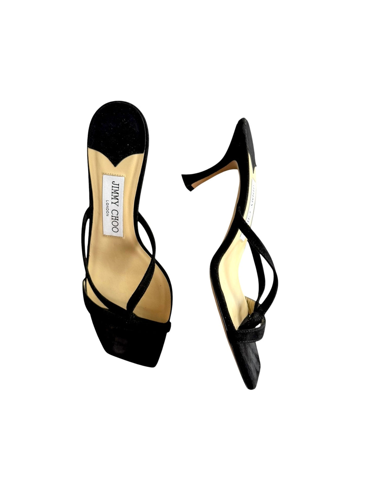 Jimmy Choo black suede flip flop heels (36.5)