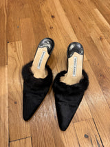 Ultra Rare vintage mink and pony hair Manolo Blahnik - TUV #314532 size 7/7.5
