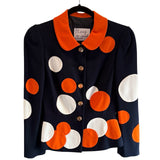 Moschino Cheap & Chic Navy & Orange Polka Dot Jacket The Nanny
