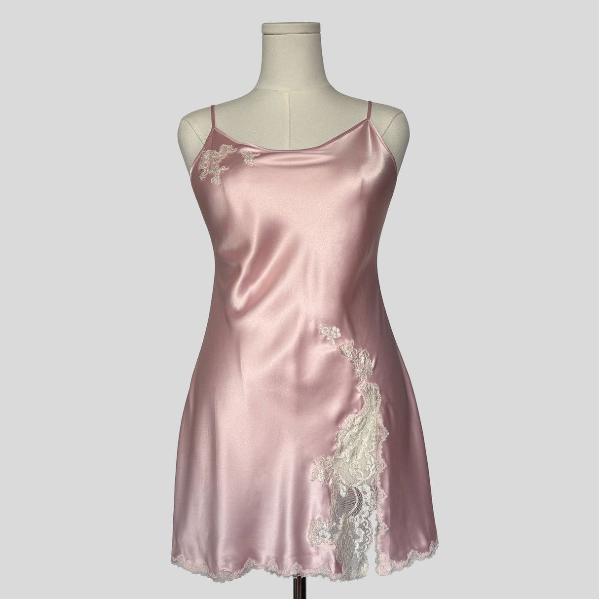 Fairy lace trim slip dress in light pink