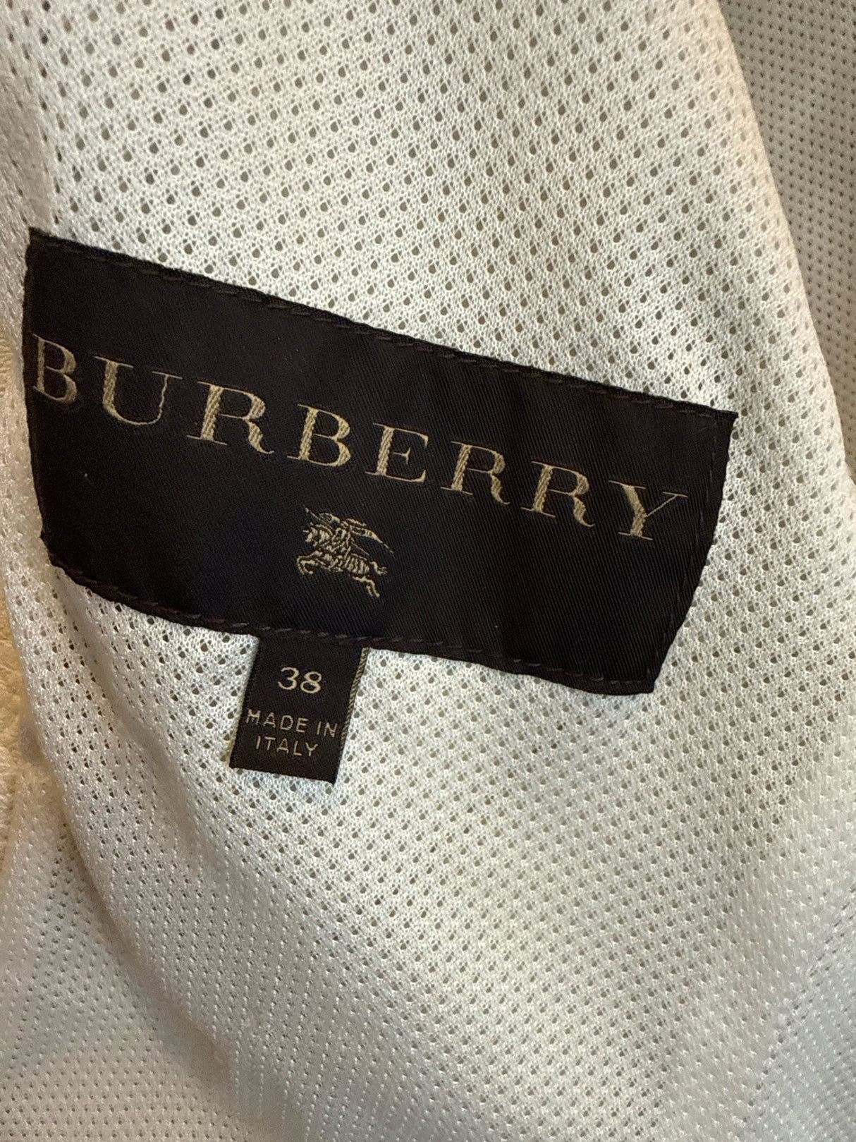 Burberry Size 38 Ivory White Leather Hook Eye Jacket