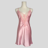 Plunging mesh neckline slip