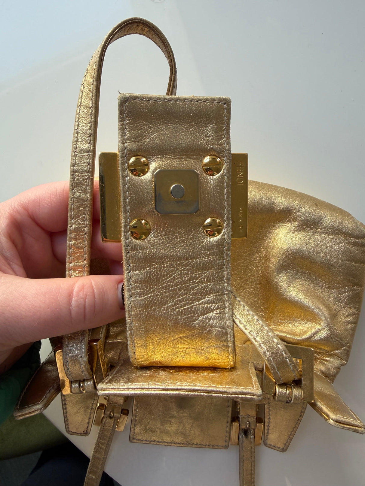 Rare Mini Gold Crystal Embellished Vintage Fendi