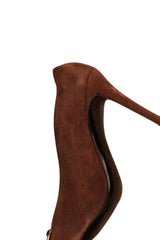 Escada brown suede heels with buckle (38.5)