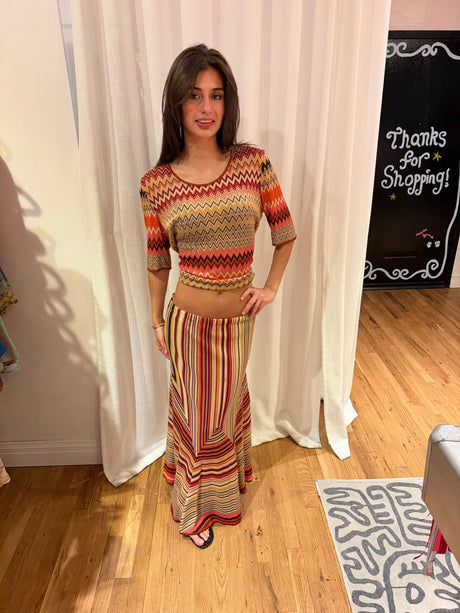 “As is” vintage Missoni shirt and skirt 2 piece set TUV #32135