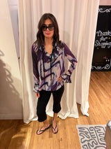 Cavalli purple tie die blouse TUV #12562