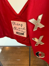 Moschino Cheap & Chic Red Cut Out Heart X O Vest