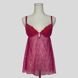 Lace underwire chemise in hot pink