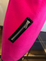 Moschino Pink & Black Wool & Faux Leather Trim Size 4  Dress