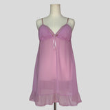 Sheer polka dot lace trim slip
