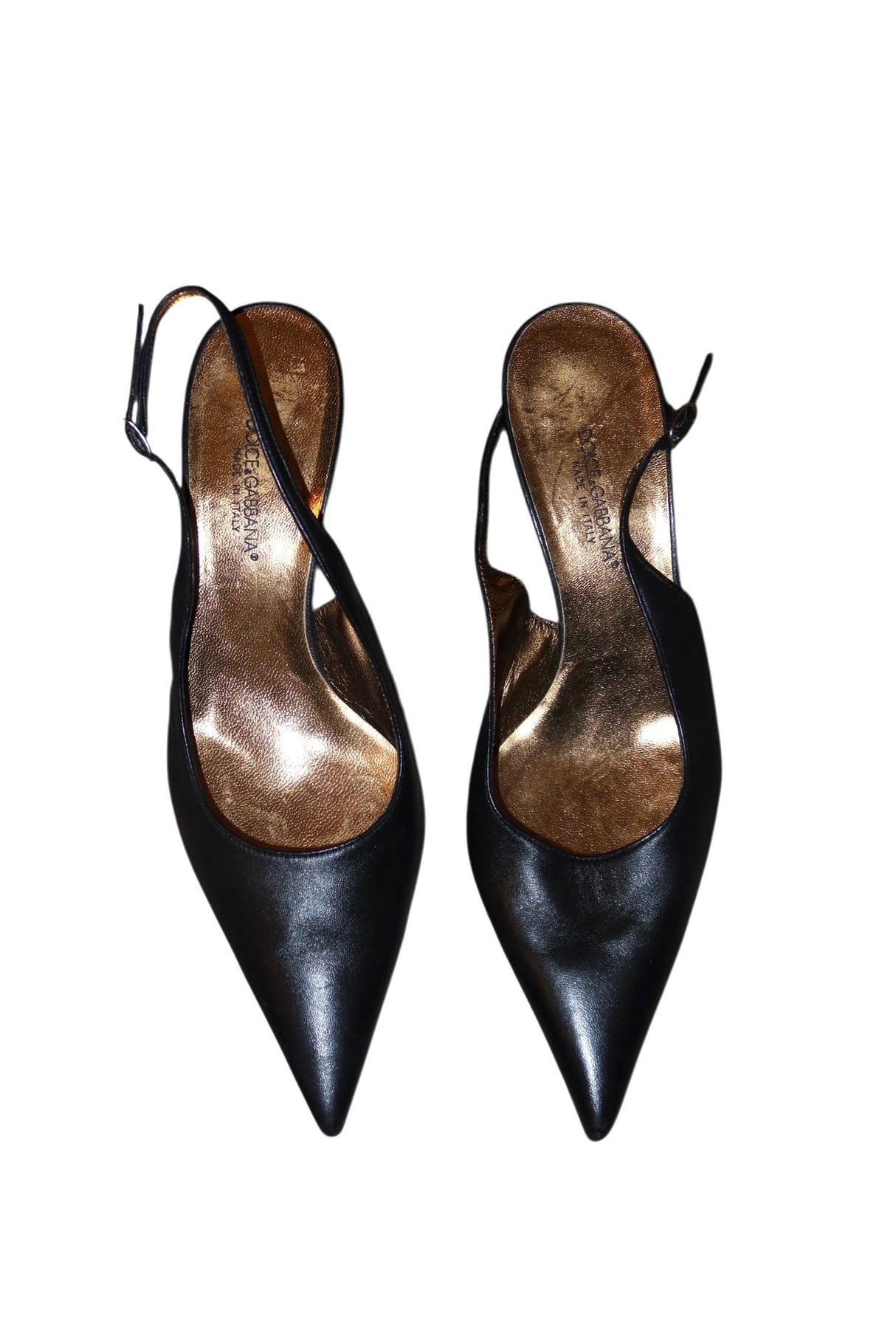 Dolce & Gabbana black leather slingback heels (35.5)