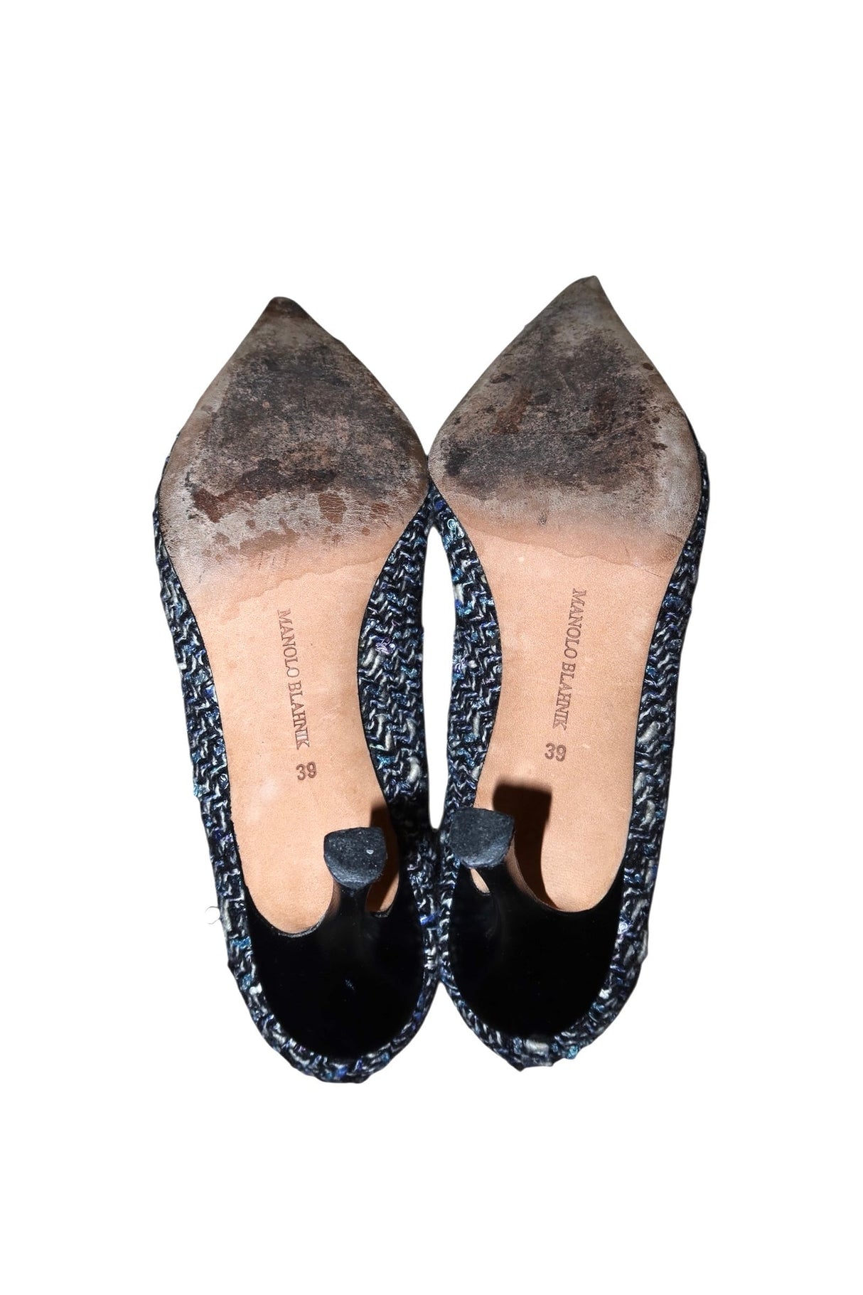Manolo Blahnik blue tweed heels (39)