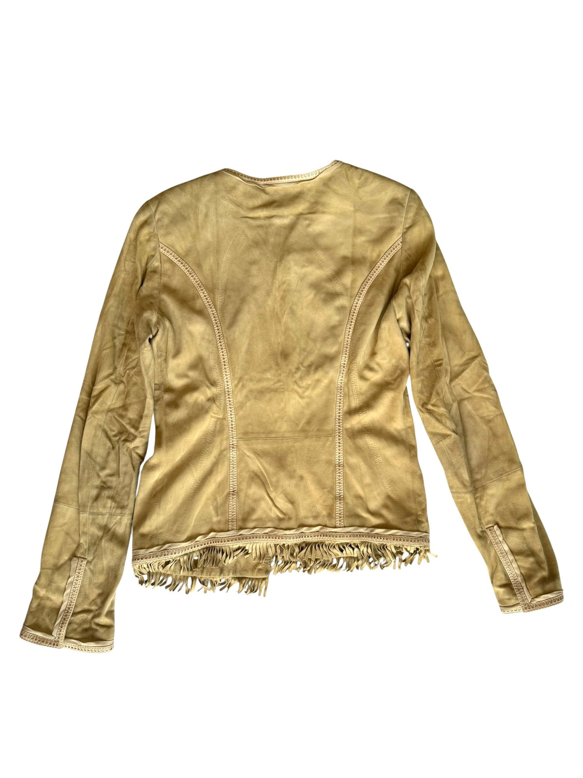 Roberto Cavalli camel suede jacket with fringes (42)
