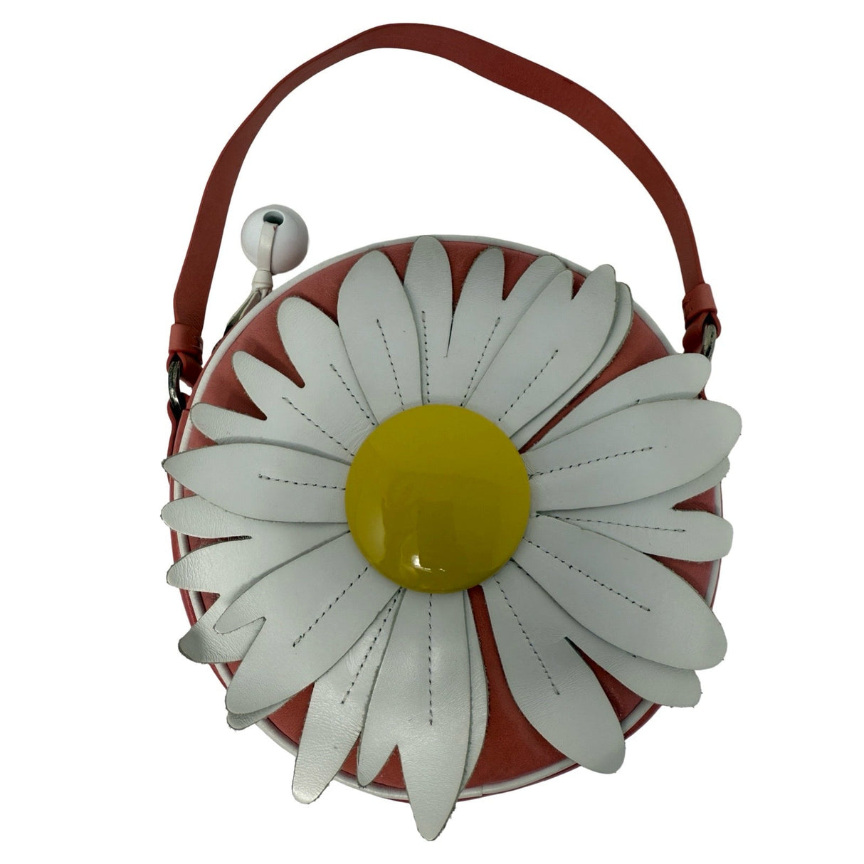 Moschino Peach and White Daisy Circle Bag