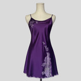 Fairy lace trim slip dress in dark purple