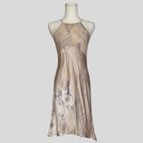 Sheer bust silk slip dress