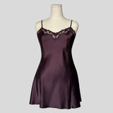 Sweetheart lace neckline slip in purple
