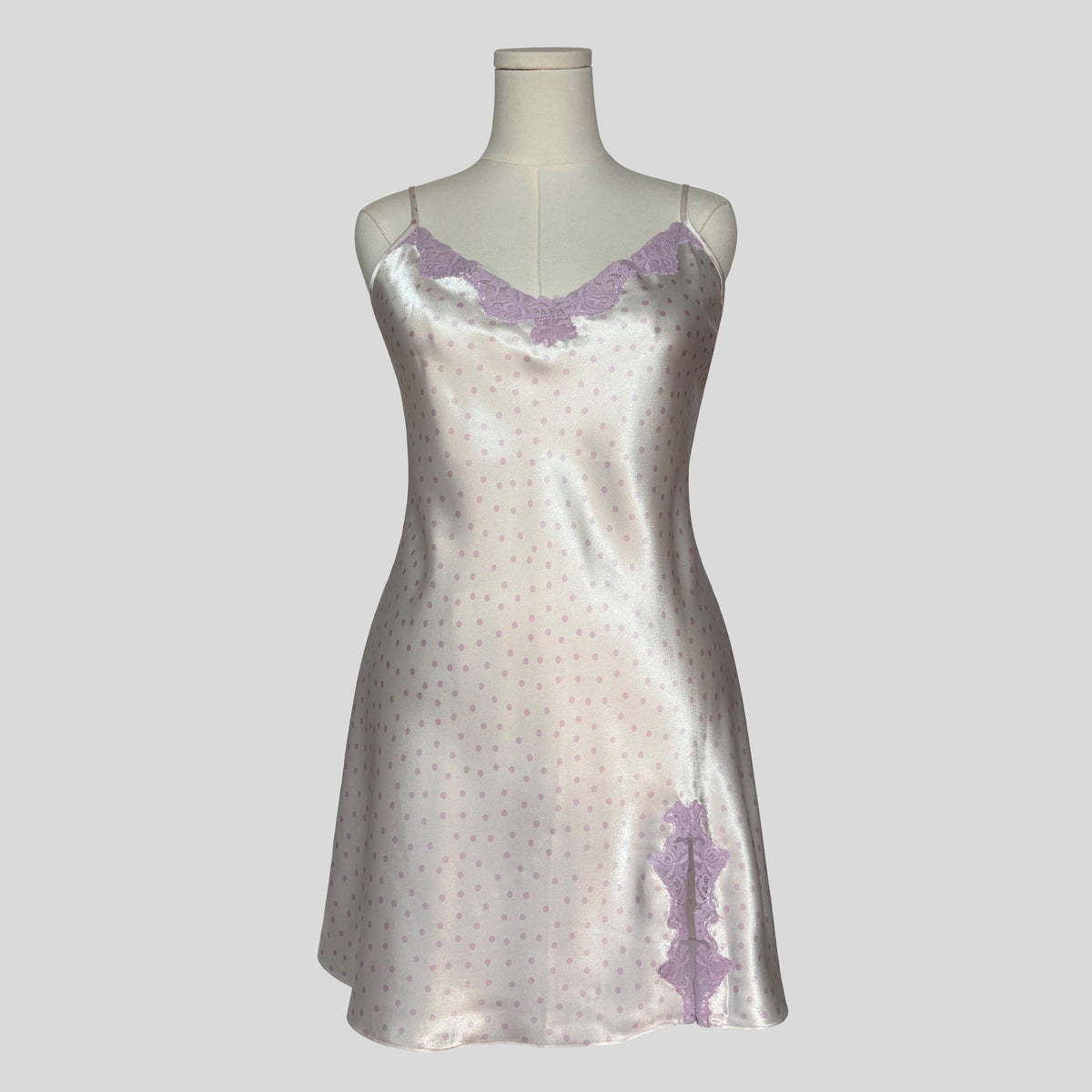 Polka dot lace trim slip