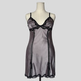 Silver lace trim chemise