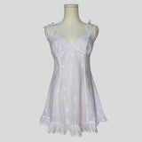 Cottage floral embroidered dress in white