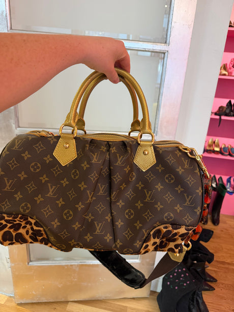 Authentic Louis Vuitton Limited Edition Monogram Leopard Stephen Bag with Leopard Pony Hair circa 2006