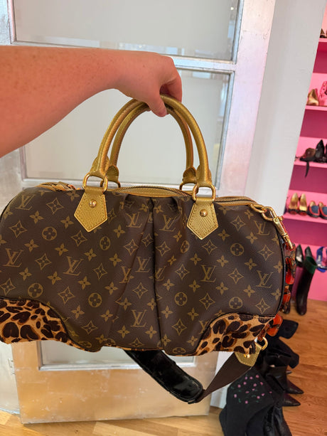 Authentic Louis Vuitton Limited Edition Monogram Leopard Stephen Bag with Leopard Pony Hair circa 2006