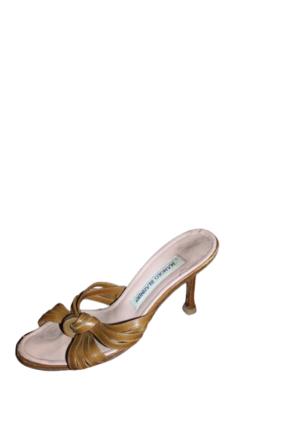 Brown Knotted Manolo Blahnik Mules