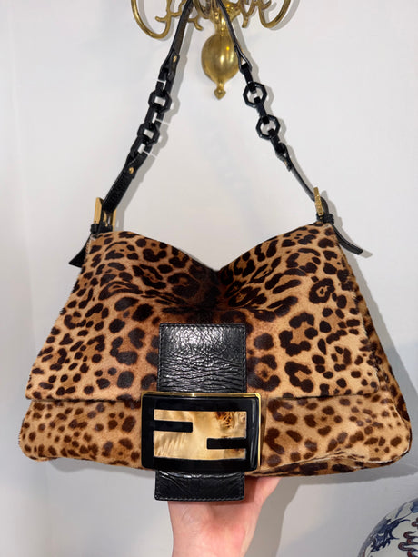 Rare Vintage Pong Hair Cheetah Mama Baguette