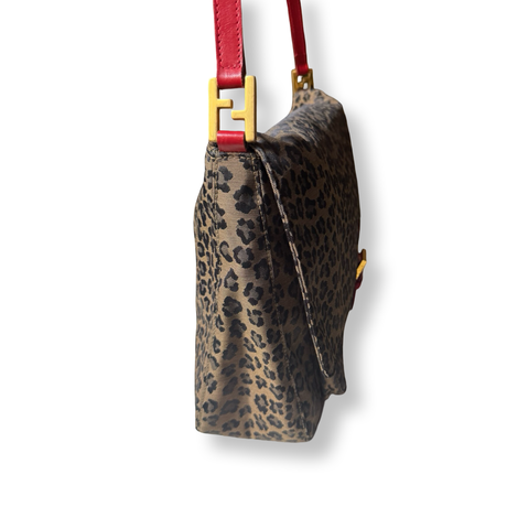 Fendi Vintage Leopard Messenger Bag