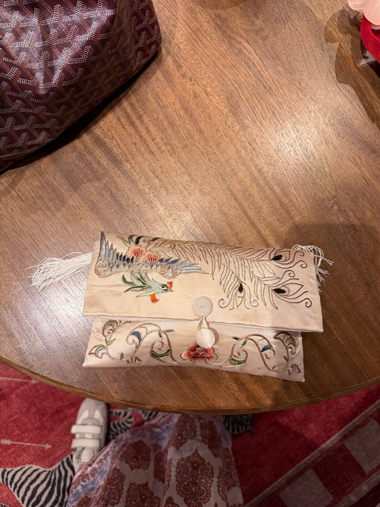 Vintage white silk purse - TUV #2