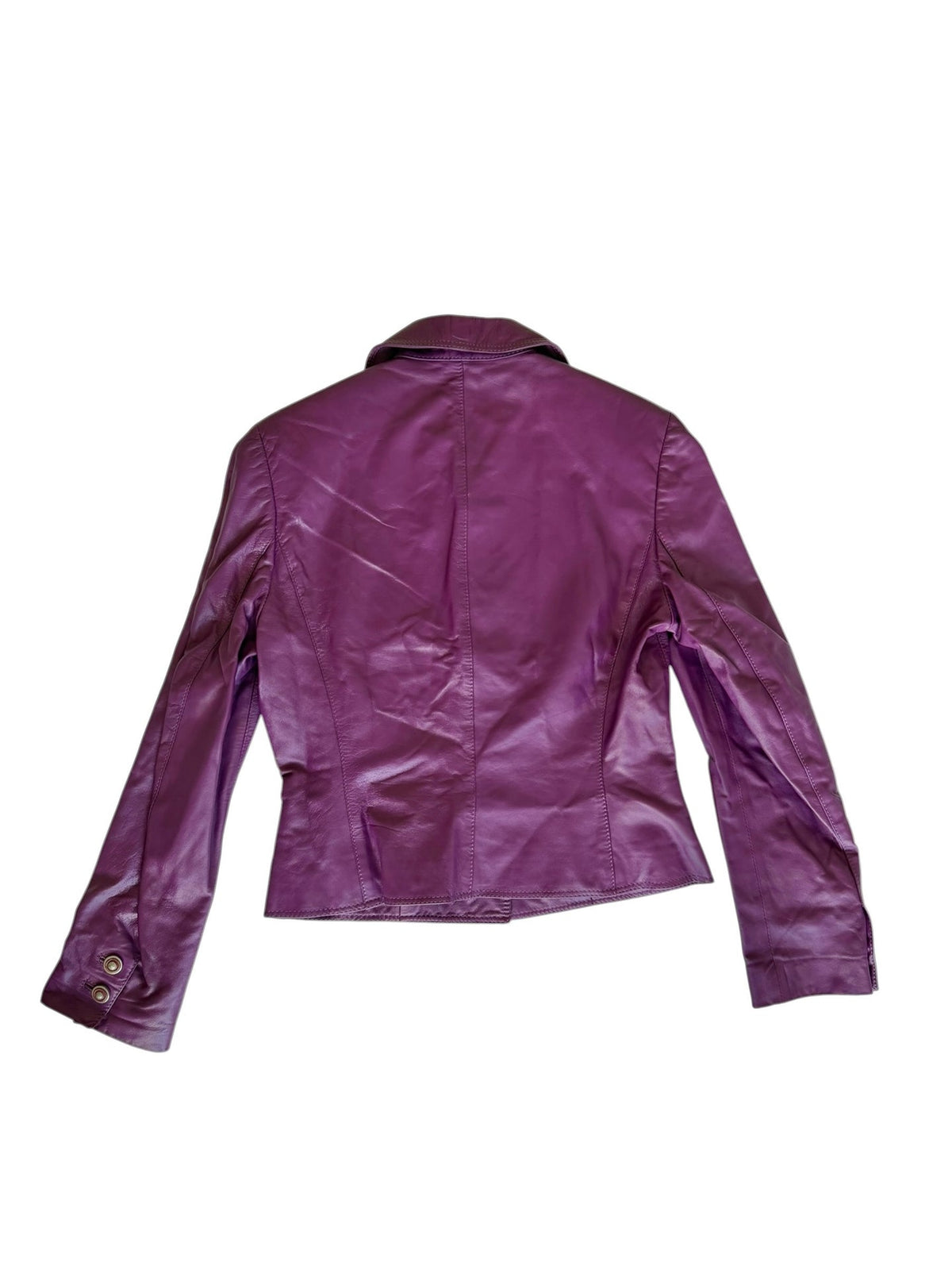 Gianni Versus Versace purple leather jacket with medusa buttons