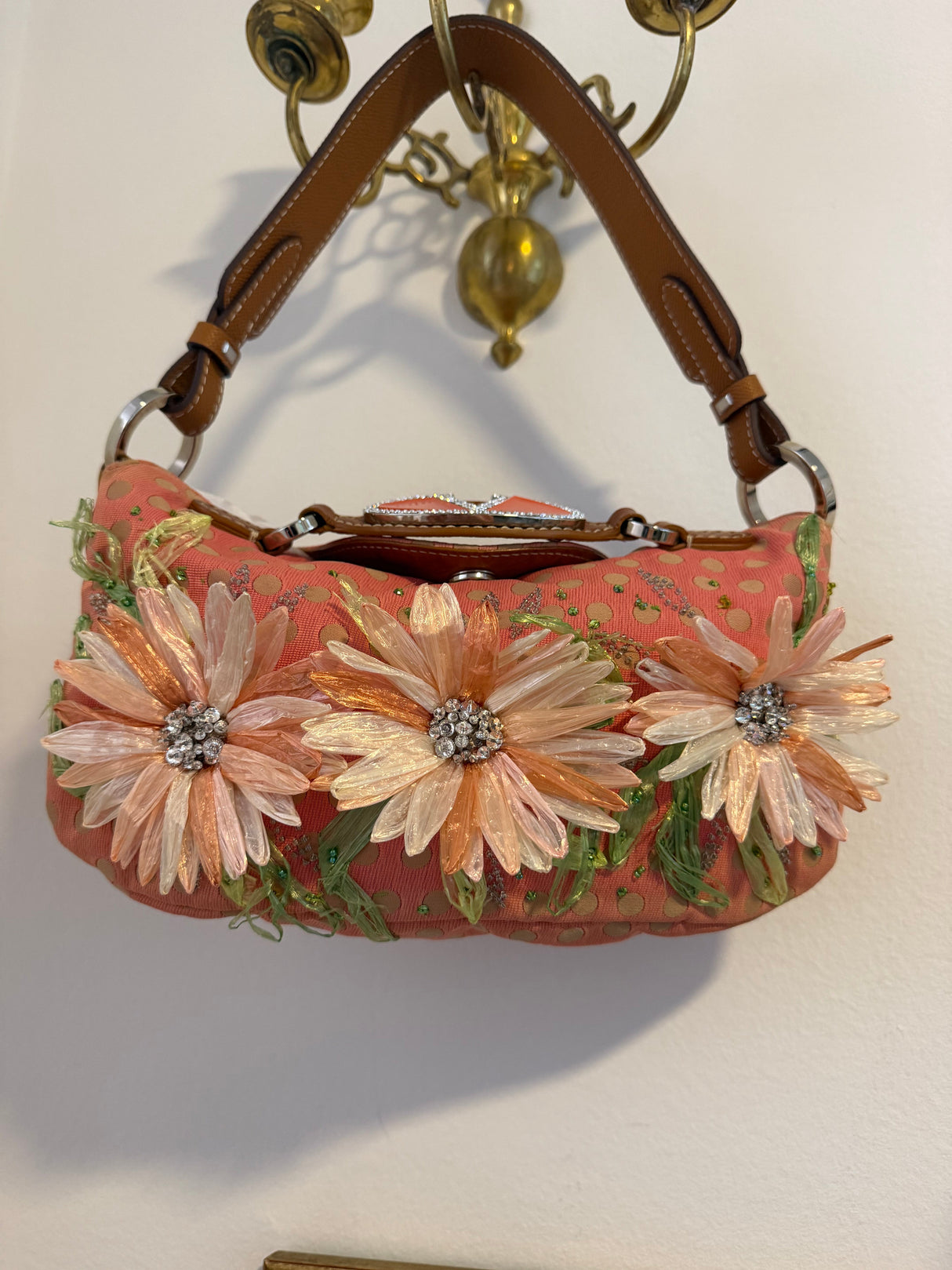 Valentino 2000s pink polka dot flower purse - tuv #222123