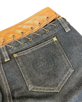 Alexander McQueen jeans with leather brown belt FW 2002 (sz40)