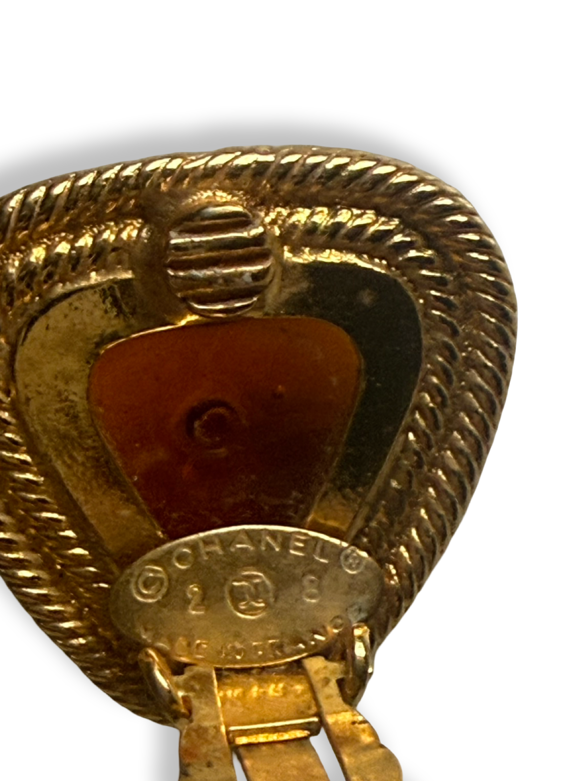 Chanel Vintage Amber Glass Earrings
