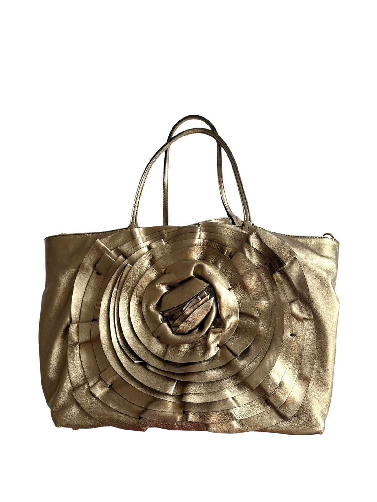 Valentino metallic rose gold Petale tote bag