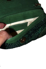 Dolce & Gabbana green suede/rhinestone mini bag with gold hardware