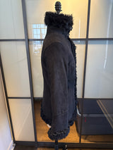 Express Black Size XS Shearling Fur Coat