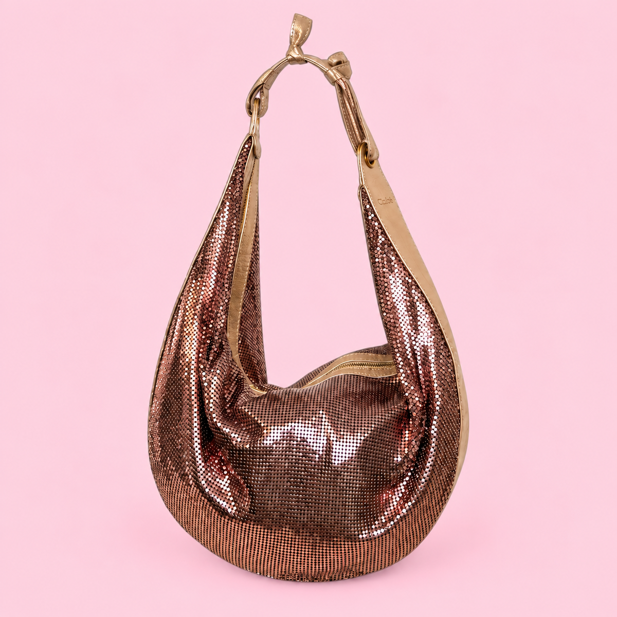 Chloé Phoebe Philo Blush Metallic Chainmail Hobo Bag