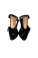 Manolo Blahnik black patent leather Mary Jane heels (39)