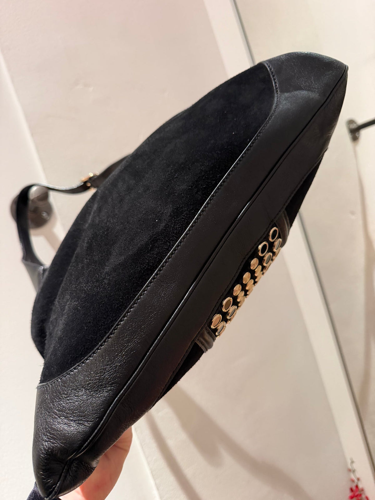 Gucci Black Suede Stuffed Bouvier Jackie O Bag - TUV #321753