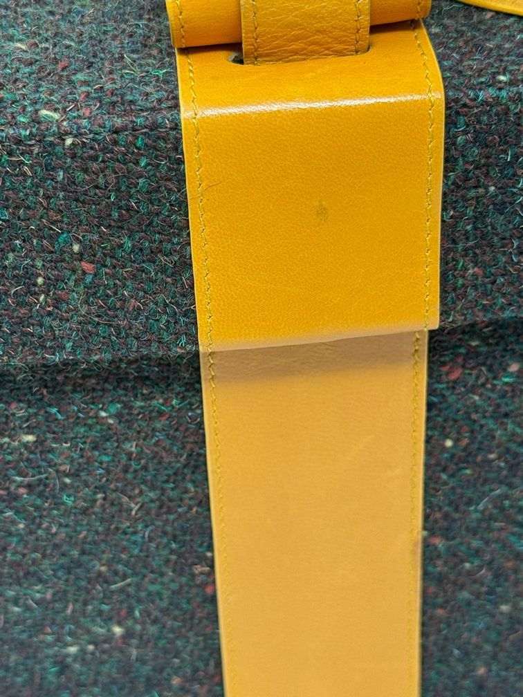 Moschino Tweed Leather Box Bag  Purse
