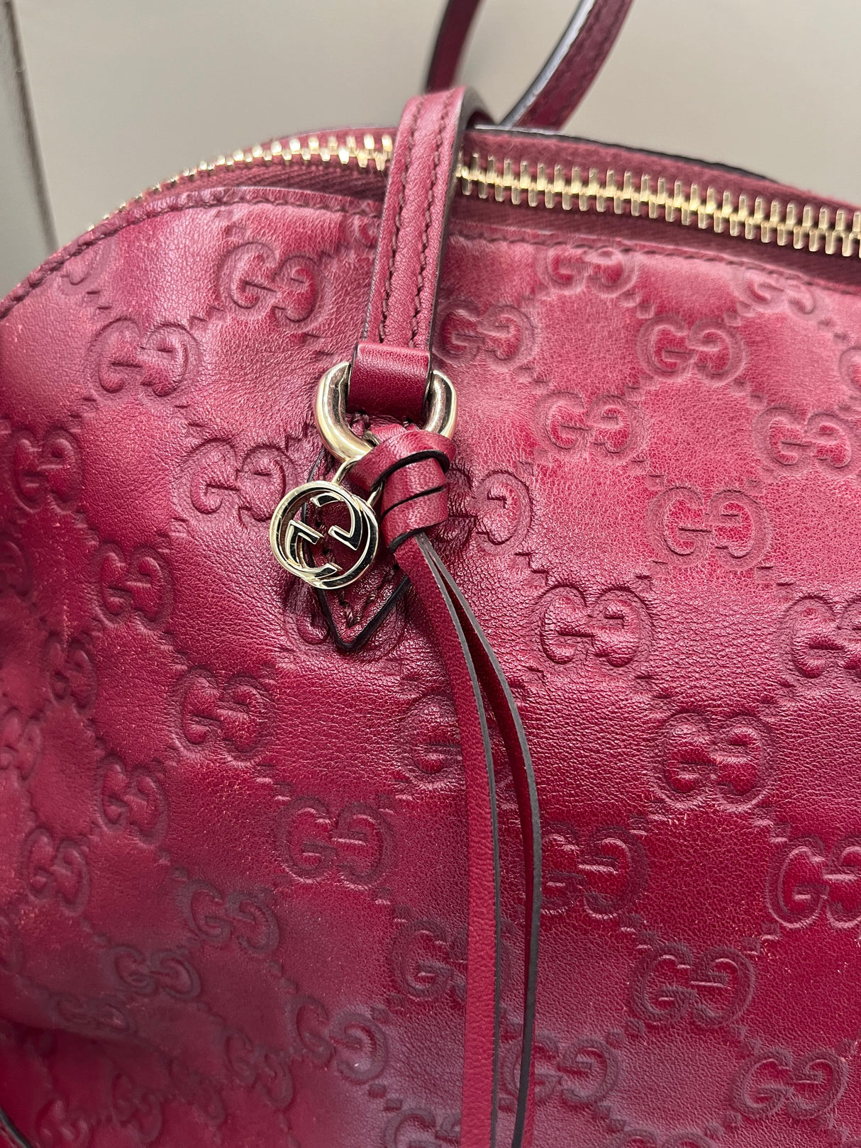 Vintage Y2K Red Gucci Bree Guccissima Tote Bag