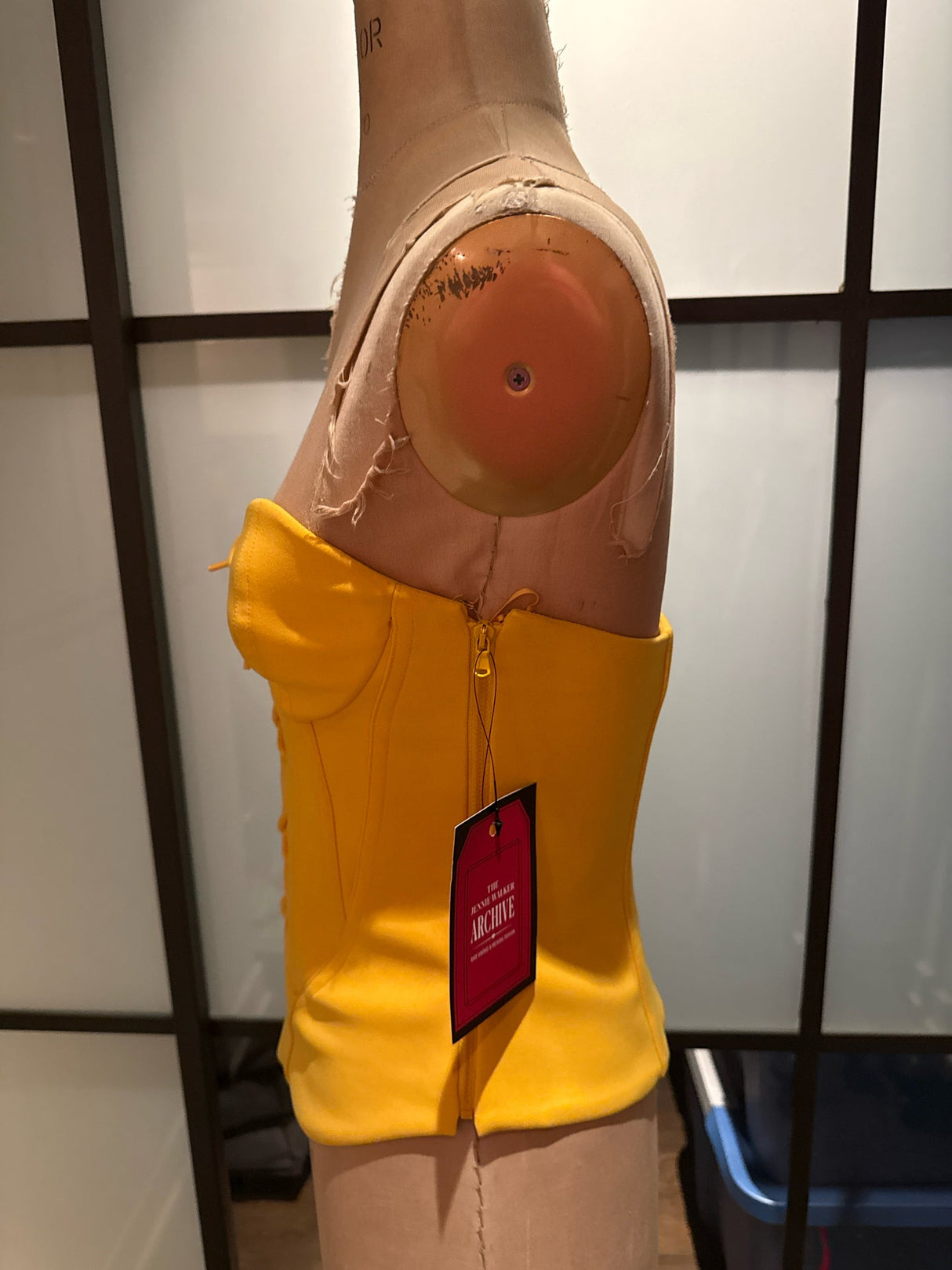 Moschino Size 4 Yellow Lace up Corset