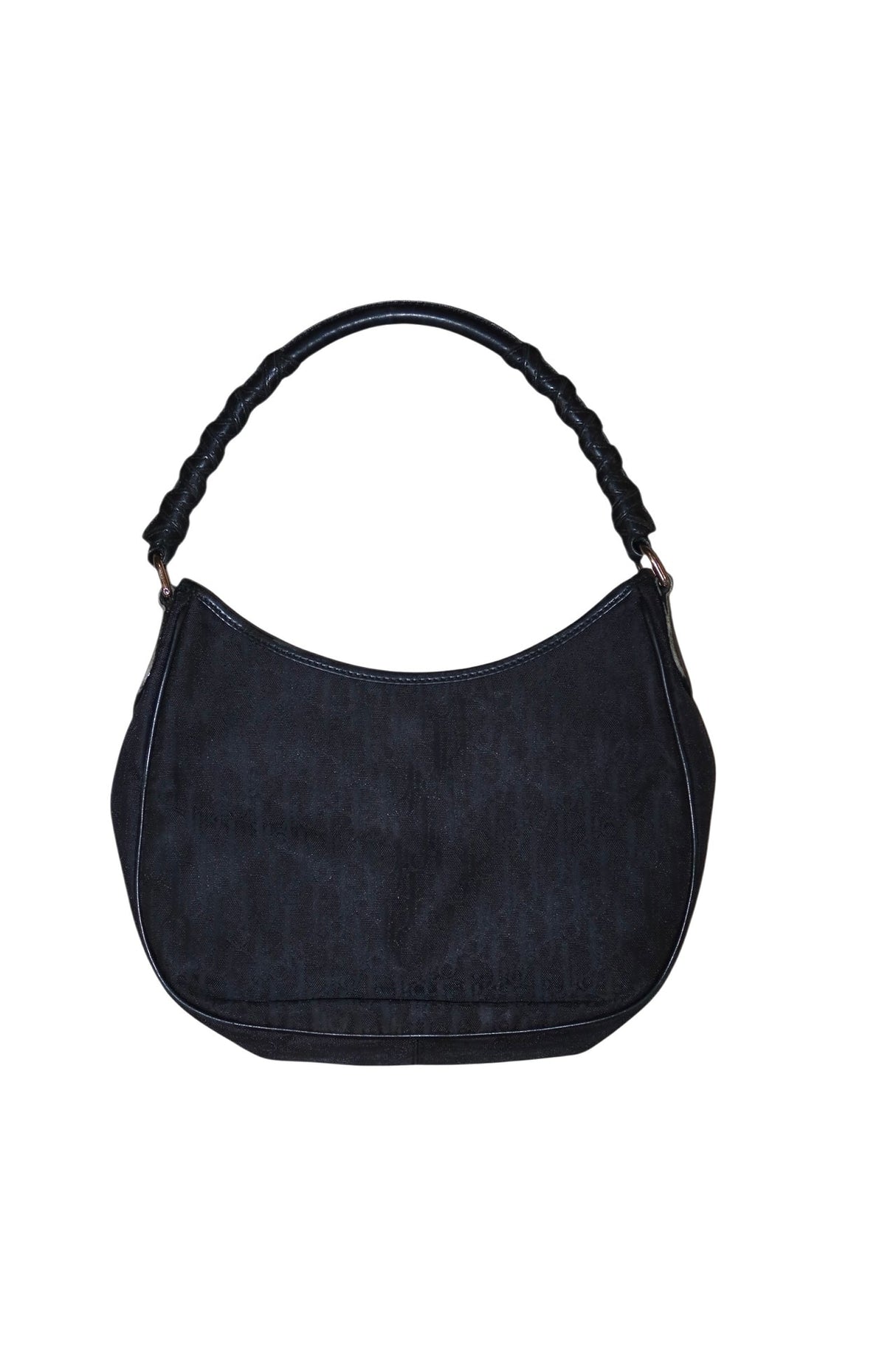Dior black diorissimo hobo lovely charms canvas bag
